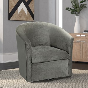 Polyester Microfiber Swivel Chair with Dacron-Wrapped Seat, Foam Cushion, and 360-Degree Swivel - 1 of 4