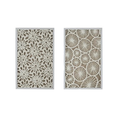 Set of 2 Luciana Shadow Box Wall Decors White - A&B Home: Transitional Style, Vertical Mixed Media, Includes Mounting Hardware