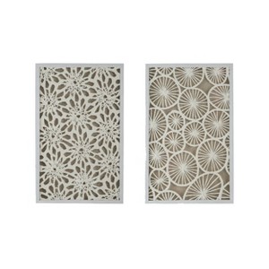 Set of 2 Luciana Shadow Box Wall Decors White - A&B Home: Transitional Style, Vertical Mixed Media, Includes Mounting Hardware - 1 of 4