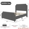King/QUEEN Size Velvet Bed Frame, 50.2 in Tall Headboard & Footboard, Upholstered Platform King Bed Frame with Nailhead Trim - 2 of 4