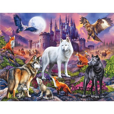 Sunsout Wolf Castle 1000 pc Large Pieces  Jigsaw Puzzle 56407