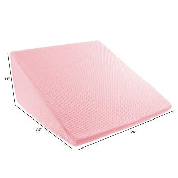 Hastings Home Extra High Memory Foam Wedge Pillow with Antibacterial and Mildew Proof Rayon Fiber Cover - Pink
