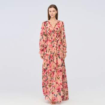 Women's Floral Print Ruffled Maxi Dress - Cupshe