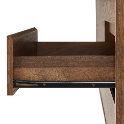 Teagan Brown Oak Mid Century Record Storage Sideboard Cabinet