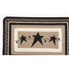 Earth Rugs Primitive Stars Black Oblong Patch Tread, 20"x30" Handcrafted Wool Blend, Rustic Farmhouse Rectangle Accent - 3 of 3