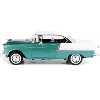 1955 Chevrolet Bel Air Hard Top Green Metallic and White 1/18 Diecast Model Car by Motormax - 2 of 4