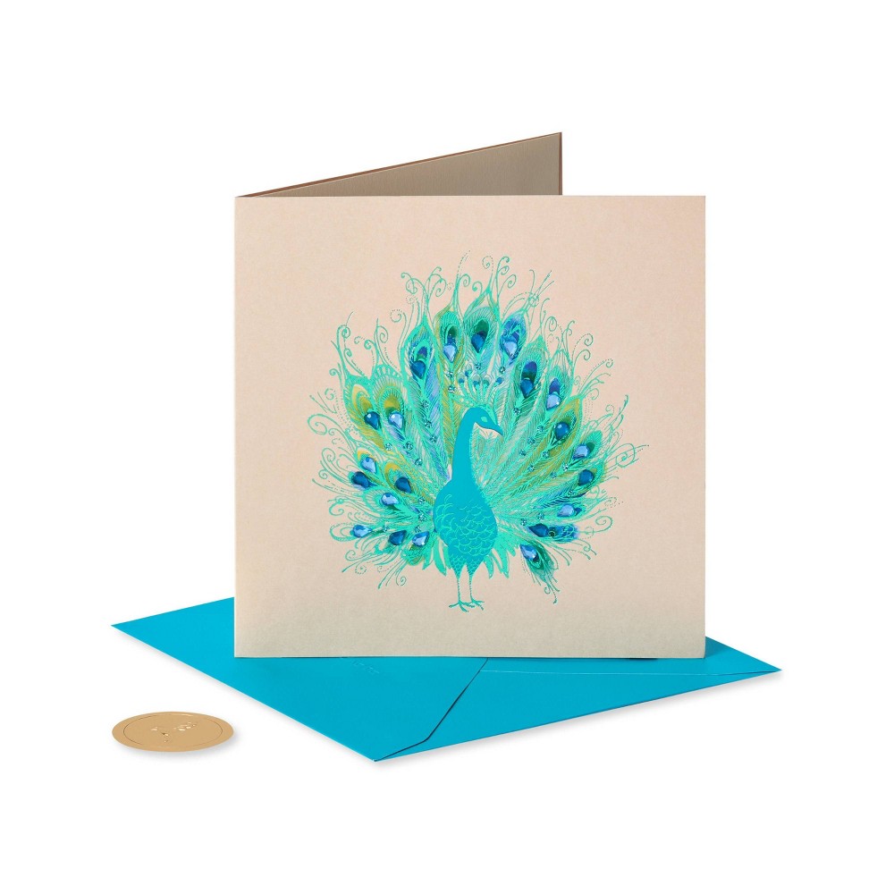 Photos - Envelope / Postcard Peacock with Gems Card - PAPYRUS