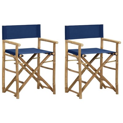 vidaXL Director's Chair Set of 2 Dark Grey Bamboo, Polyester Standard