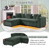 L-Shaped Sectional Sofa Chenille Upholstered Sofa Couch with Wooden Storage Compartment, Black/Brown/Gray/Green-ModernLuxe - 4 of 4