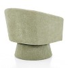 PAGED Modern Swivel Accent Chair, Fabric Barrel Club Chair with Nailhead Trims, Living Room Chair for Bedroom, No Assembly Required - 3 of 4