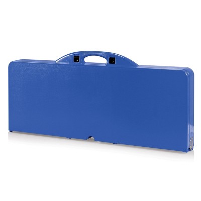 Royal Blue Portable Folding Picnic Table with Seats and Umbrella Hole
