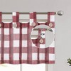 Trinity Buffalo Plaid Linen Blend Tab Top Kitchen Curtains