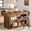 Tribesigns 55" Kitchen Island, 3-Tier Stationary Island Table with Large Countertop, Wooden Coffee Bar Table Storage Cabinet for Dining Room - 4 of 4