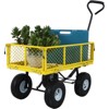 Steel Garden Cart, Steel Mesh Removable Sides, 3 cu ft, 550 lb Capacity, Yellow - 4 of 4