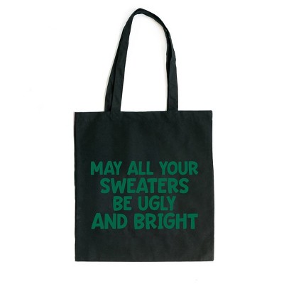 City Creek Prints Sweaters Be Ugly And Bright Canvas Tote Bag - 15x16 - Black