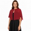 Anna-Kaci Women’s Sheer Flutter Sleeve Capelet Topper with Flowing Layered Silhouette and Elegant Front Closure - 3 of 4