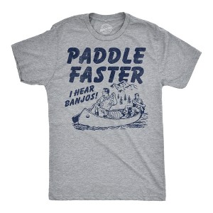 Paddle Faster I Hear Banjos Funny Vintage Movie T-Shirt - Crazy Dog Men's T Shirt With Movie Sayings - 1 of 4