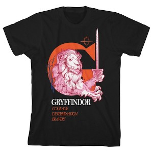 Harry Potter Gryffindor Lion Black T-shirt Toddler Boy to Youth Boy - 1 of 2