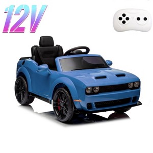 Licensed Dodge Ride-On Car, 12V Electric Vehicle for Kids with Remote Control, Ride On Toys with LED Lights, MP3 Player – Boys & Girls Gifts - 1 of 4