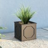LeisureMod Square Planter Pot in Fiberstone With Drainage Holes for Indoor and Outdoor Sprout Collection - 2 of 4