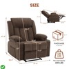 Recliner Chair, Manual Reclining Sofa w/Massage & Heat Comfy Overstuffed Rocking Chair with Side Pockets - 2 of 4