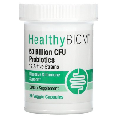 HealthyBiom 50 Billion CFU Probiotics, 30 Veggie Capsules