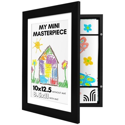 Kids Art Frame - Front opening Wall Display for Artworks - Black