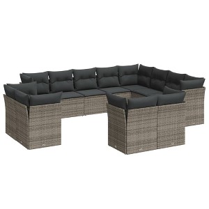 vidaXL Garden Sofa Set Grey - 1 of 4