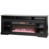 HOMCOM Fireplace TV Stand for TVs Up to 80 Inch, Entertainment Center with 36" Electric Fireplace, TV Console with Open Storage, Side Cabinets, Black - 4 of 4