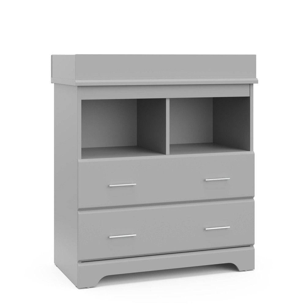 Storkcraft Brookside 2 Drawer Changing Table Dresser, Pebble Gray