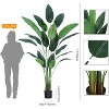 Acekool Artificial Bird of Paradise Plant , Adjustable Faux Leaves, Indoor Outdoor Faux Palm Tree - 2 of 4