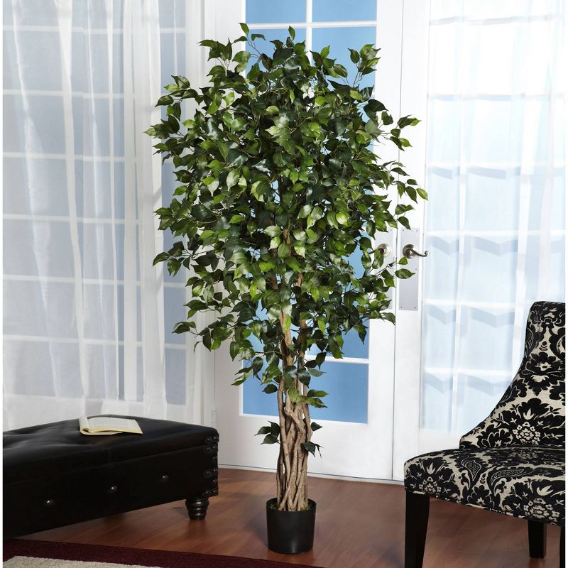 6ft Artificial Palace Style Ficus Silk Tree in Pot - Nearly Natural, 3 of 6