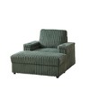 Zeus & Ruta 42.5" Corduroy Single Recliner Sofa with Backrest Pillow, Cup Holder & Storage Footrest - 2 of 4