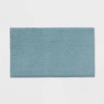 20x34 Performance Cotton Reversible Bath Rug Aqua - Threshold