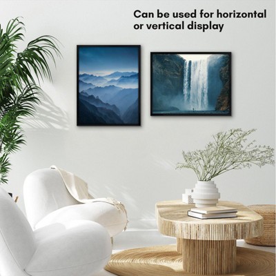 Americanflat 14x18 Picture Frame with Polished Plexiglass, Streamline Collection, Thin Border Picture Frame for Wall Display, , Black