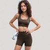 Anna-Kaci Active Women's Scalloped Edge Sports Bra Top with Wide Straps and Soft Stretch Fabric - 2 of 4