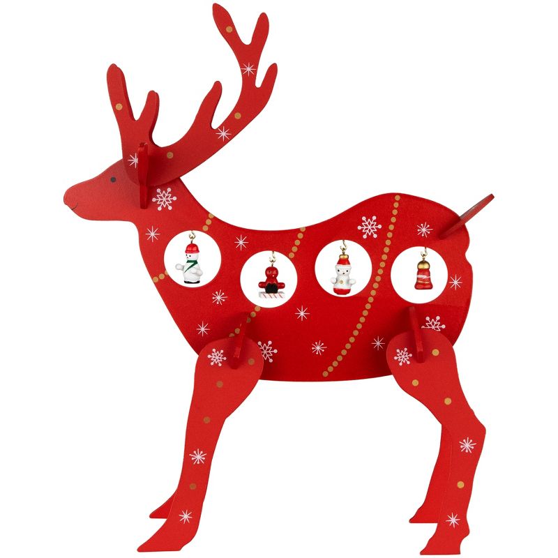 Northlight 13.25" Red and White Reindeer Cut-Out Christmas Tabletop Decoration, 1 of 7