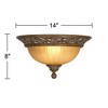 Kathy Ireland Sterling Estate Vintage Ceiling Light Flush Mount Fixture 14" Wide Golden Bronze 2-Light Champagne Glass Dome Shade for Bedroom Kitchen - 4 of 4