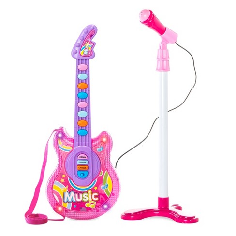 microphone with stand Children's toy electric guitar input mp3 amplifier 