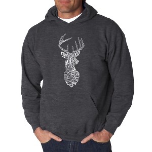 LA Pop Art Men's Word Art Hooded Sweatshirt - Types of Deer - 1 of 4