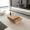 38" Large Rectangle Wood Coffee Table with Storage and Lift-Top, Wood Veneer Fluted Design, Adjustable Height for Living Room or Office – Cuddlewood - 3 of 4