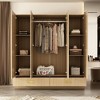 FUFU&GAGA Beige 4-door armoire with original wood color finish 2 bottom drawer cabinets - image 2 of 4