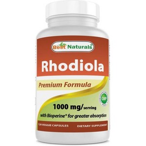 Best Naturals Rhodiola with Bioperine 1000mg Serving - 120 Veggie Capsules - 1 of 4