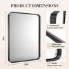 CAVINAS 36x24 Inch Matte Black Framed Bathroom Mirror,Shatterproof Tempered Glass with No Distortion & Clear Reflection,Wall Mirror for Bathroom - 3 of 4