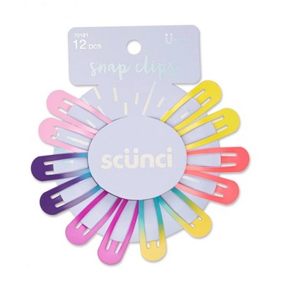 scunci Galaxy Top Rainbow Color Snap Clips - 12 ct