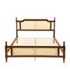 Sapphtopaz Retro Style Bed Frame with Curved Headboard Wood Platform Bed with Wooden Slats Support for Bedroom, No Box Spring Needed - 2 of 4