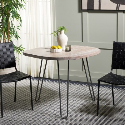 Round Reclaimed Wood Mid-century Modern Dining Table