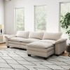 117.7" Luxury Velvet Upholstery L-Shaped Sectional Sofa with Ottoman - 2 of 4