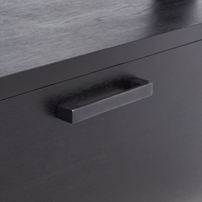 Lavina Black 3-Tier Industrial Etagere with Drawer