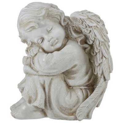 Northlight 9.5" Ivory Resting  Angel Outdoor Patio Garden Statue